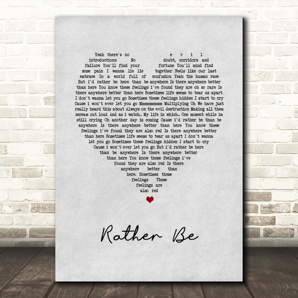 The Verve Rather Be Grey Heart Song Lyric Print