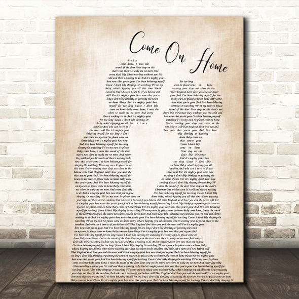 Everything But The Girl Come On Home Man Lady Bride Groom Wedding Song Lyric Print