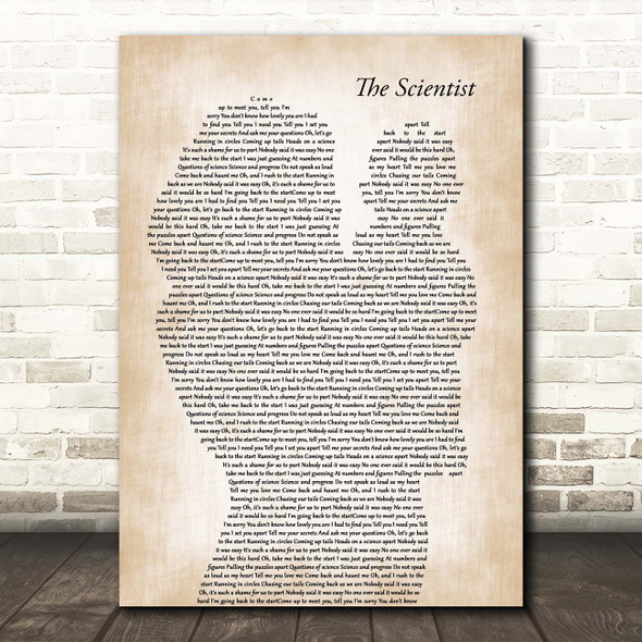 Coldplay The Scientist Mother & Baby Song Lyric Print
