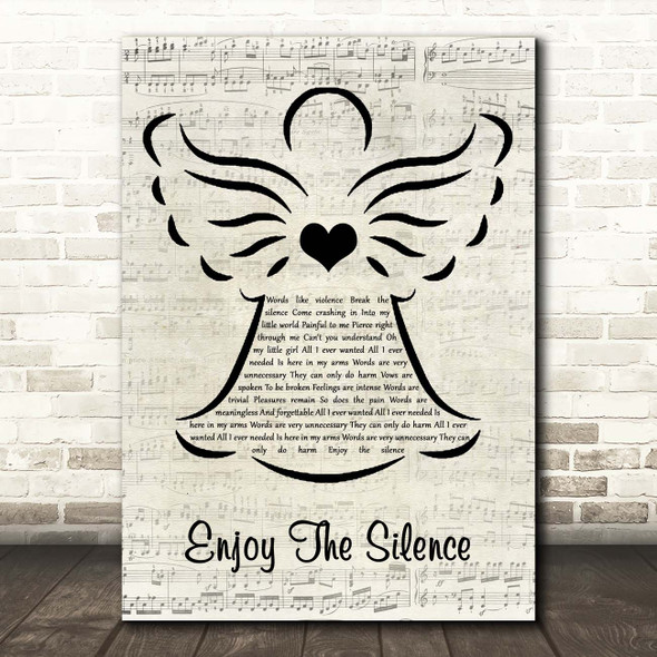 Depeche Mode Enjoy The Silence Music Script Angel Song Lyric Print