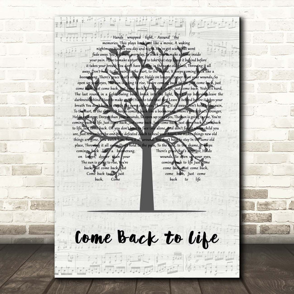 Kerrie Roberts Come Back to Life Music Script Tree Song Lyric Print