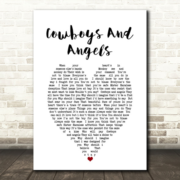 George Michael Cowboys And Angels Heart Song Lyric Quote Print