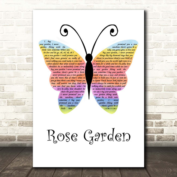 Lynn Anderson Rose Garden Rainbow Butterfly Song Lyric Print