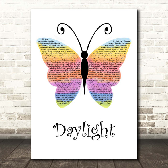 Taylor Swift Daylight Rainbow Butterfly Song Lyric Print