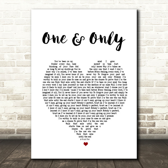 Adele One And Only Heart Song Lyric Quote Print