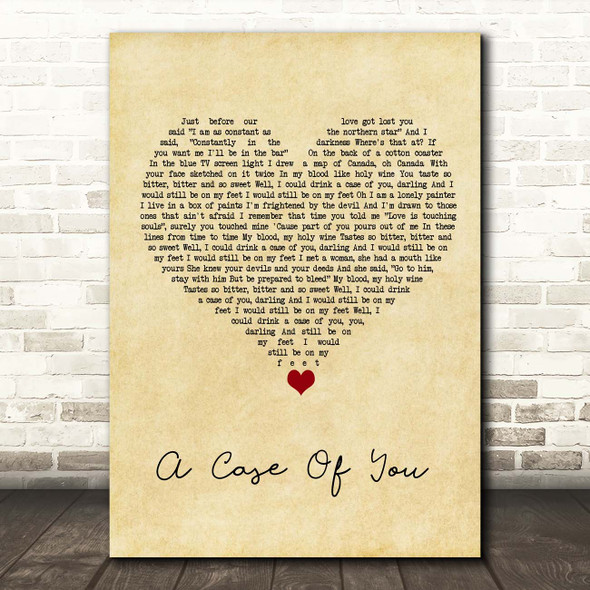 Tori Amos A Case Of You Vintage Heart Song Lyric Print