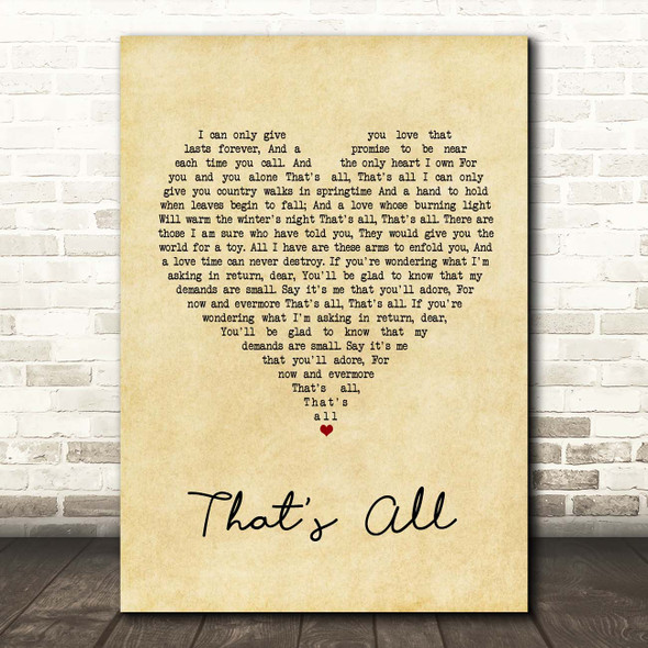 Rod Stewart That's All Vintage Heart Song Lyric Print