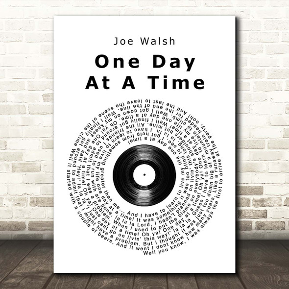 Joe Walsh One Day At A Time Vinyl Record Song Lyric Print