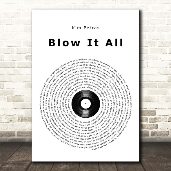 Kim Petras Blow It All Vinyl Record Song Lyric Print