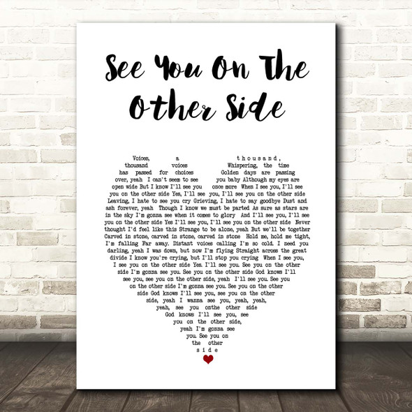 Ozzy Osbourne See You On The Other Side White Heart Song Lyric Print