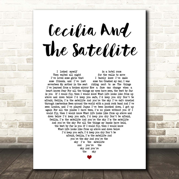 Andrew McMahon In The Wilderness Cecilia And The Satellite White Heart Song Lyric Print