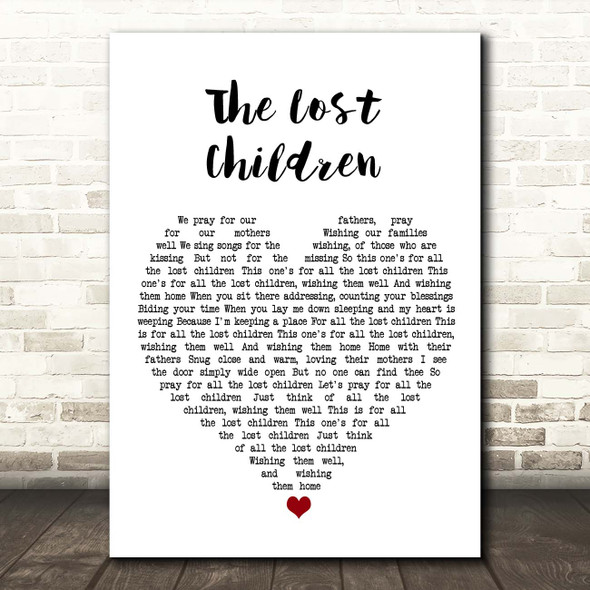 Michael Jackson The Lost Children White Heart Song Lyric Print