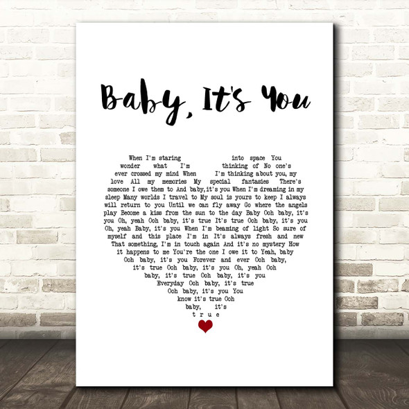 Sammy Hagar Baby, It's You White Heart Song Lyric Print