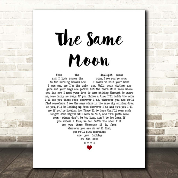 Phil Collins The Same Moon White Heart Song Lyric Print