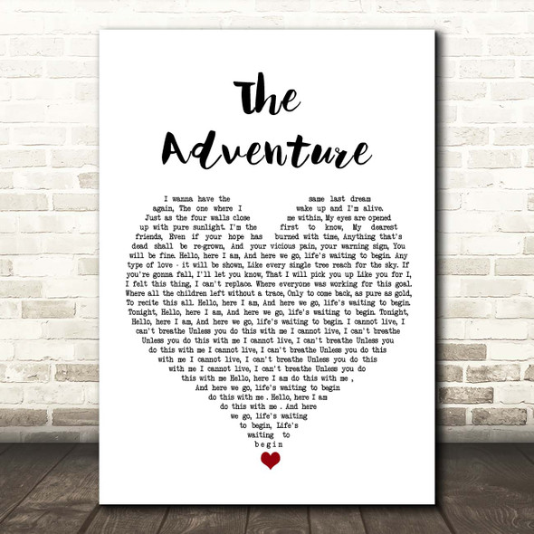 Angels & Airwaves The Adventure White Heart Song Lyric Print