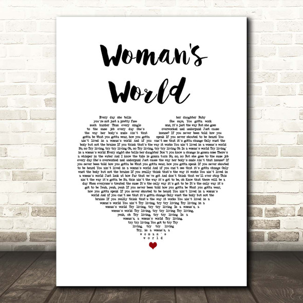 Little Mix Woman's World White Heart Song Lyric Print
