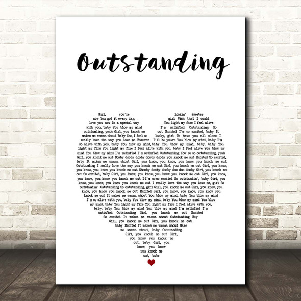 The Gap Band Outstanding White Heart Song Lyric Print