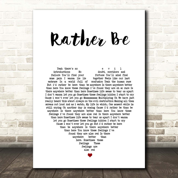 The Verve Rather Be White Heart Song Lyric Print