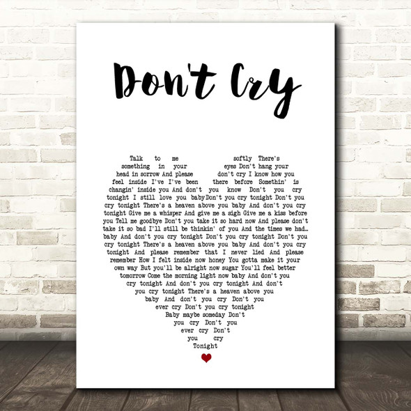 Don't Cry by Guns n' Roses - Song Lyric Art Wall Print – Song Lyrics Art