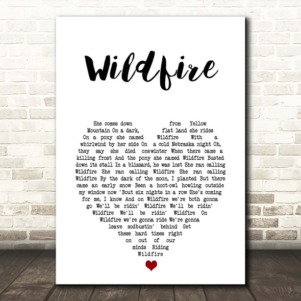 Michael Martin Murphey Wildfire White Heart Song Lyric Print