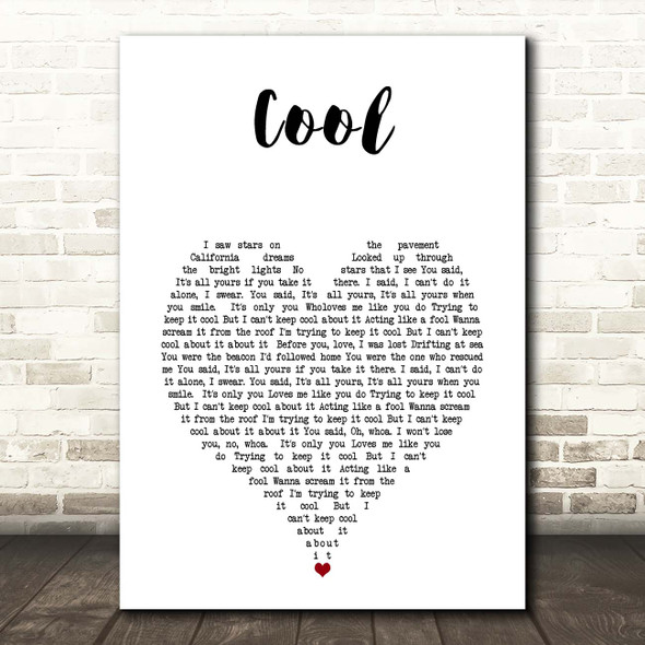 Alesso Cool White Heart Song Lyric Print