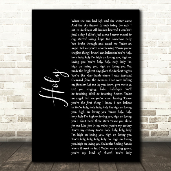 Florida Georgia Line Holy Black Script Song Lyric Quote Print