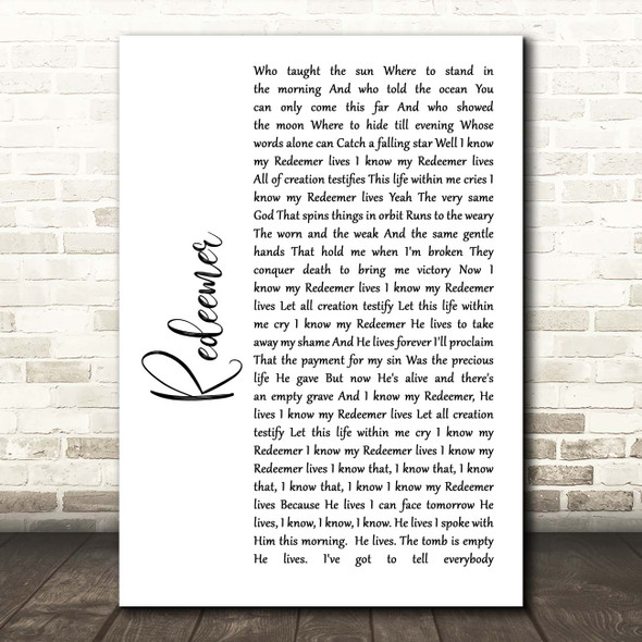 Nicole C Mullen Redeemer White Script Song Lyric Print