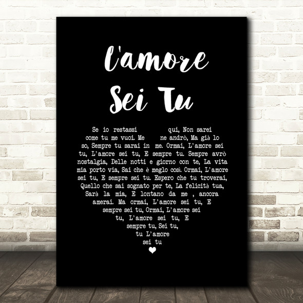 Katherine Jenkins L'amore Sei Tu (I Will Always Love You) Black Heart Song Lyric Music Art Print