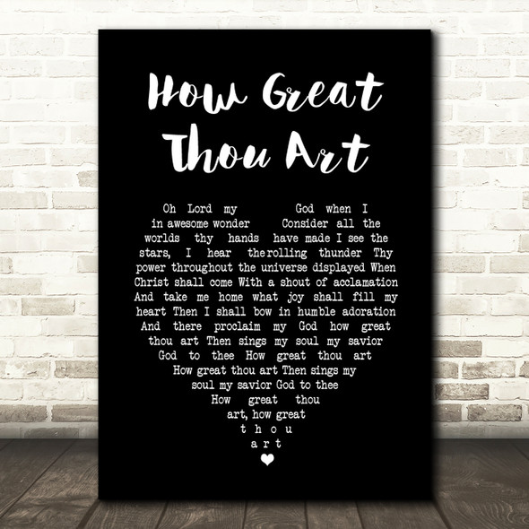 Elvis Presley How Great Thou Art Black Heart Song Lyric Music Art Print