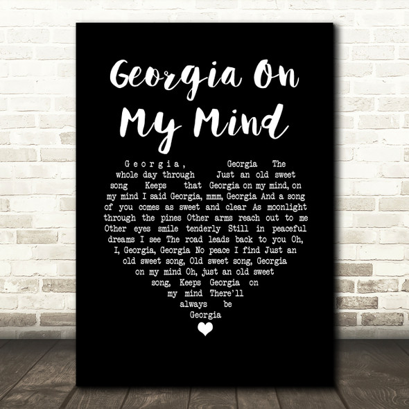 Michael Buble Georgia On My Mind Black Heart Song Lyric Music Art Print