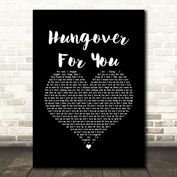 Stereophonics Hungover For You Black Heart Song Lyric Music Art Print