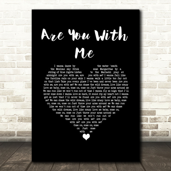 Easton Corbin Are You With Me Black Heart Song Lyric Music Art Print