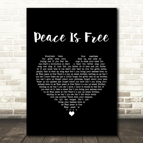 Black Stone Cherry Peace Is Free Black Heart Song Lyric Music Art Print