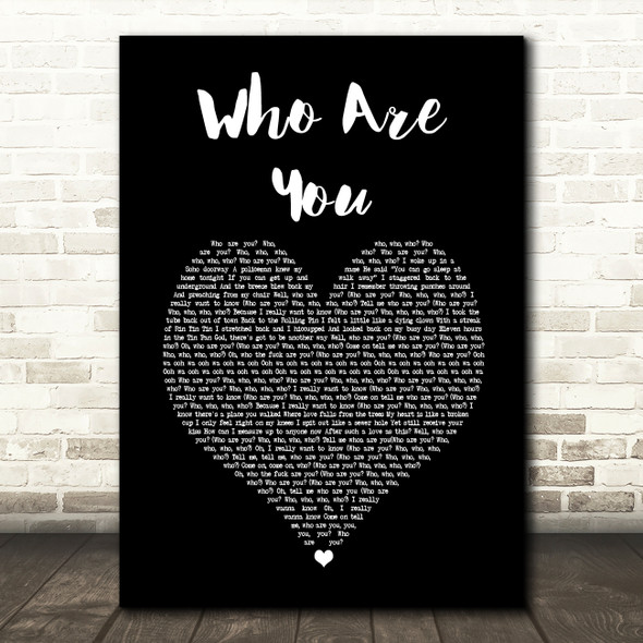 The Who Who Are You Black Heart Song Lyric Music Art Print