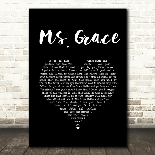 Tymes Ms. Grace Black Heart Song Lyric Music Art Print