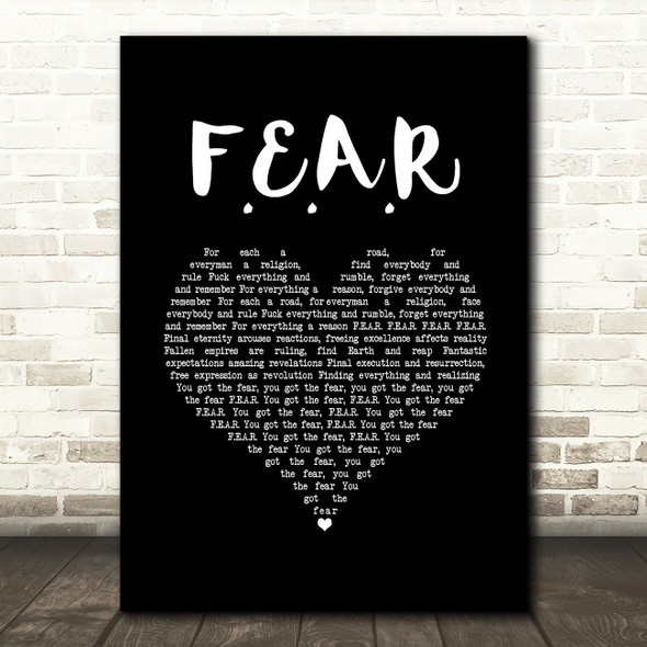 Ian Brown F.E.A.R Black Heart Song Lyric Music Art Print