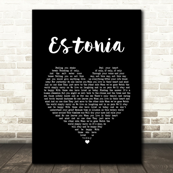 Marillion Estonia Black Heart Song Lyric Music Art Print