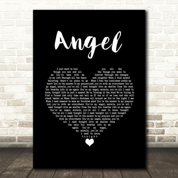 Lionel Richie Angel Black Heart Song Lyric Music Art Print