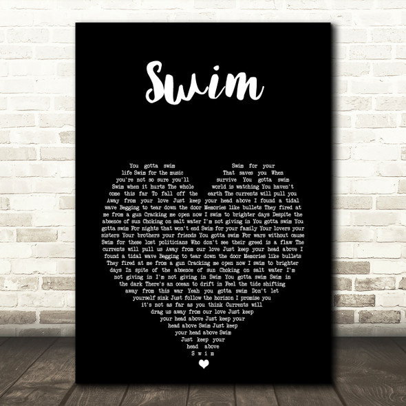 Jack's Mannequin Swim Black Heart Song Lyric Music Art Print