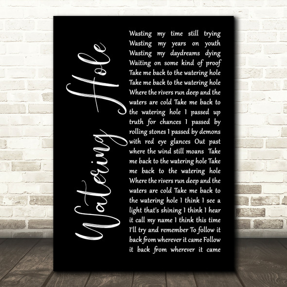 Jason Eady Watering Hole Black Script Song Lyric Music Art Print