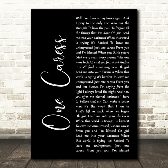 Depeche Mode One Caress Black Script Song Lyric Music Art Print