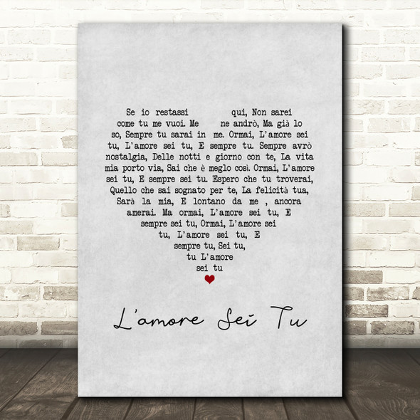 Katherine Jenkins L'amore Sei Tu (I Will Always Love You) Grey Heart Song Lyric Music Art Print