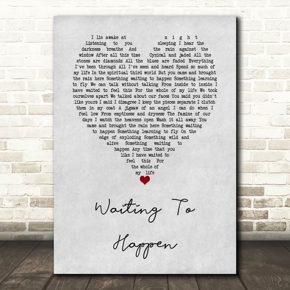 Marillion Waiting To Happen Grey Heart Song Lyric Music Art Print