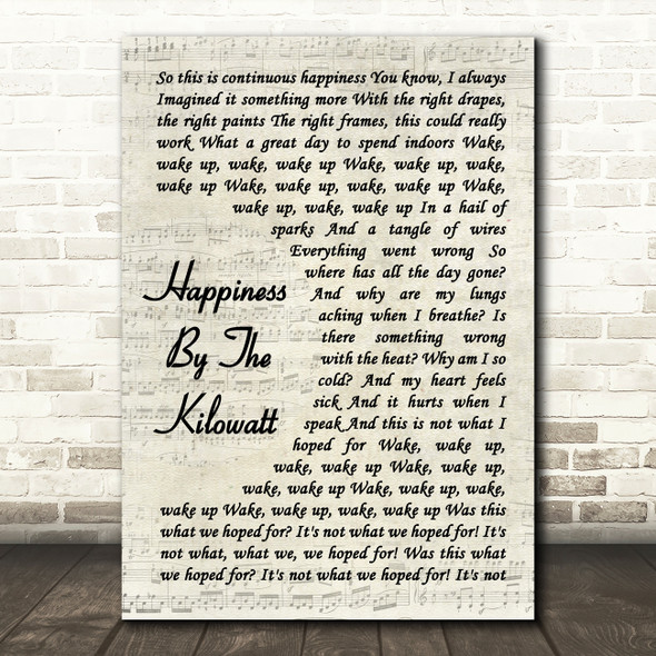 Alexisonfire Happiness By The Kilowatt Vintage Script Song Lyric Quote Print