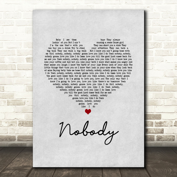 Dylan Scott Nobody Grey Heart Song Lyric Music Art Print