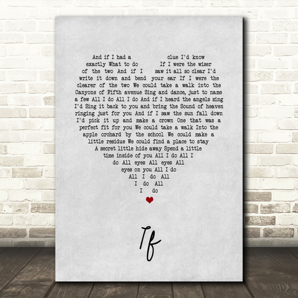 Red Hot Chili Peppers If Grey Heart Song Lyric Music Art Print