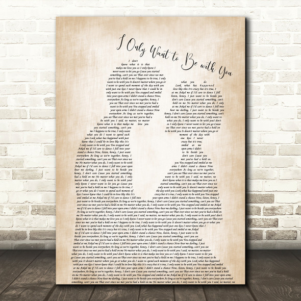 Dusty Springfield I Only Want to Be with You Man Lady Bride Groom Wedding Song Lyric Music Art Print