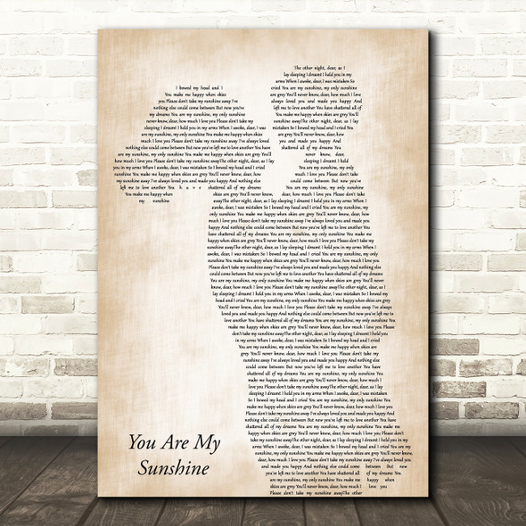 Johnny Cash You Are My Sunshine Mother & Child Song Lyric Music Art Print
