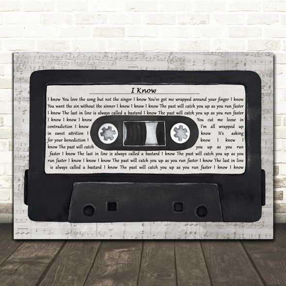 Placebo I Know Music Script Cassette Tape Song Lyric Music Art Print