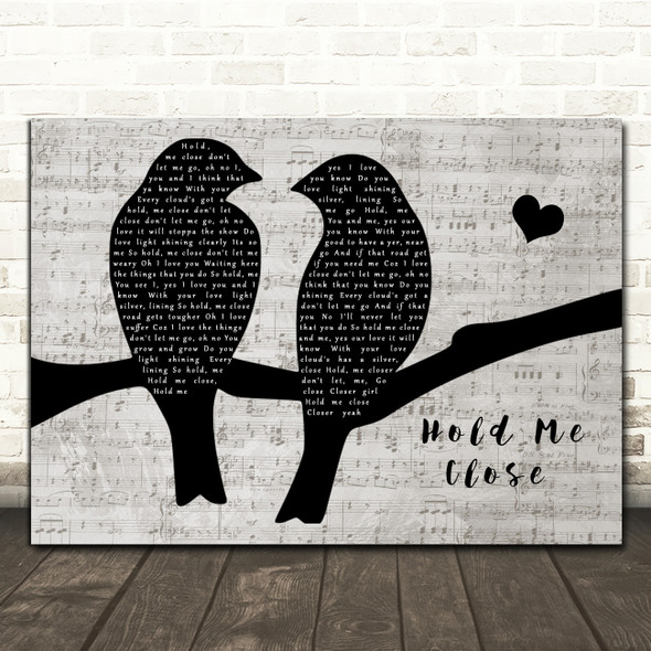 David Essex Hold Me Close Lovebirds Music Script Song Lyric Music Art Print